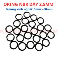 [Túi 10 Sợi] Gioăng Cao Su Oring NBR Dày 2.5mm - OD 6mm đến 60mm - Vòng Đệm Cao Su Chịu Dầu, Chịu Nhiệt, Chịu Áp Lực Cao