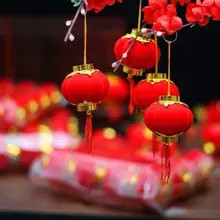 ĐÈN LỒNG NHUNG ĐỎ TREO TẾT 1 set 25 quả loại To hàng Xịn đẹp
