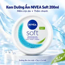 Kem Dưỡng Ẩm NIVEA Soft 200ml Cho Da Mặt, Tay Và Cơ Thể – Thấm Nhanh, Mềm Mịn Da