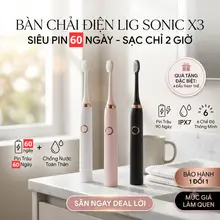 Bàn chải điện X-3 Sonic LIG 6 chế độ làm sạch được nha sĩ khuyên dùng, tặng kèm 4 đầu thay thế, lỗi 1 đổi 1 BH 3 tháng.