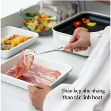Kẹp gắp thức ăn inox 304 mẫu mới cán dài 19/24/28cm Gắp Đồ Sống Ăn Lẩu INOX-Kẹp Đa Năng Nướng Thịt/Gắp Bánh Mì/Buffet JS