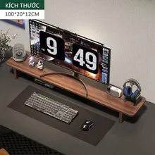 Kệ để màn hình máy tính, kệ laptop nhỏ gọn độ dày 15mm decor góc làm việc chất liệu gỗ MDF cao cấp A77