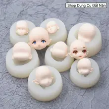 Khuôn silicon mặt chibi có tai nhiều mẫu, sử dụng cho đất sét tự khô, đất sét nhẹ, đất sét polymer
