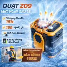 Quạt Kẹp Thắt Lưng Z09, Pin Dùng 15h, 150 Cấp Gió Cực Mạnh, Kiêm Sạc Dự Phòng
