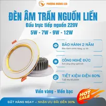 Đèn LED Âm Trần Nguồn Liền Đế Đúc Gang Phi 70-90 | Led Downlight 7W 9W 12W | Bảo Hành 2 Năm