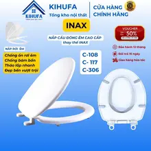 Nắp bồn cầu thay thế cầu INAX mã C108, C117,  Đóng êm, Rơi êm cao cấp kháng khuẩn N0K9