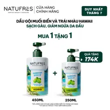 Dầu Gội Sạch Gàu, Giảm Ngứa Da Đầu Natufres Hawaiian Breeze Chiết Xuất Muối biển & Trái nhàu Hawaii - 250ml / 450ml