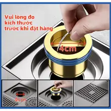 Nắp đậy cống thoát nước ngăn mùi, chống côn trùng bằng đồng, nắp chặn cống ngăn mùi van thoát nước 1 chiều - PK165/166