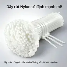 Dây rút nhựa Nylon Cable ti,Dây buộc cáp nhựa lạt đen trắng Bó 50/100 dây dài 10cm ,15cm ,20cm,25cm