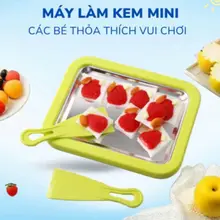 Máy Làm Kem Cuộn Mini Khay Làm Kem Cho Bé Tại Nhà Inox 304 Không Dùng Điện An Toàn