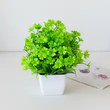 Cây cỏ nhựa kèm chậu mô phỏng cỏ ba lá cỏ các loại bằng nhựa cao 18cm để kệ sách bàn làm việc decor trang trí phòng