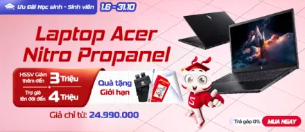 CellphoneS Acer Nitro – Ưu Đãi HSSV, Giảm Đến 8 Triệu
