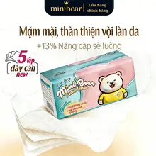 Mini Bear Facial Tissue Giấy rút cỡ lớn cao cấp Minibear Nhật Bản, 300 tờ/ gói, giấy ăn MNBKGK02