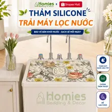 Thảm Trải Máy Lọc Nước HOMIES Bedding & Décor, Thảm Silicone Thấm Hút Nước Bề Mặt Da Nappa