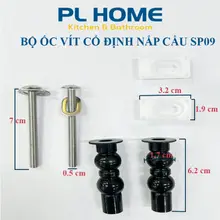 Bộ chân ốc SP09 cố định nắp bồn cầu TOTO kiểu lổ ốc vuông - Kích thước như hình