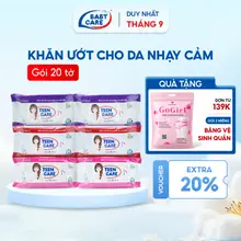[Combo 5 gói] Khăn giấy ướt Teencare 20+4 tờ mềm mịn, khử mùi hôi, lau sạch tiện lợi