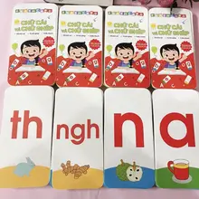 Bộ 42 thẻ flashcard thẻ học thông minh học bảng chữ cái tiếng việt có chữ ghép,chữ đơn,dấu thanh