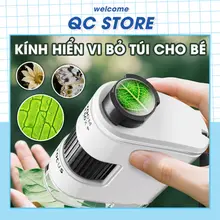 Kính hiển vi bỏ túi cho bé - Kính hiển vi mini phóng đại 160X có đèn LED đồ chơi giáo dục khoa học STEM QC Store