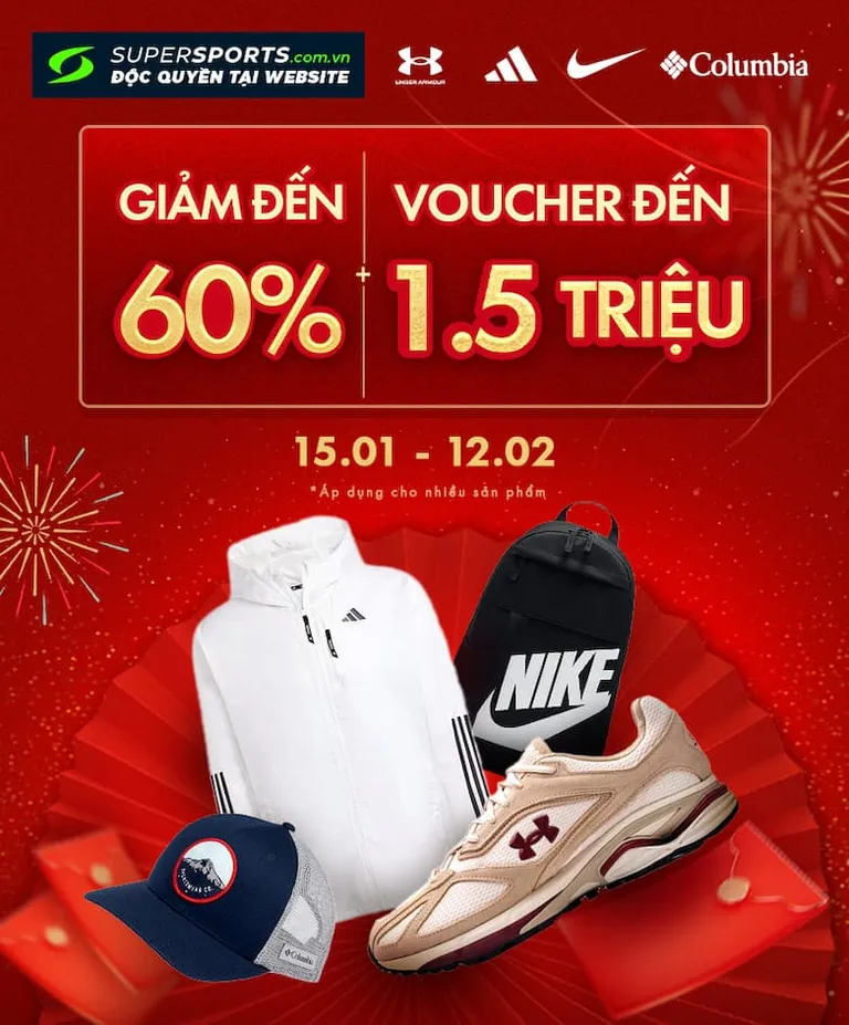 Giảm ĐẾN 60% + Voucher LÊN ĐÊN 1.5 Triệu Đồng