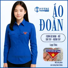 Áo sơ mi nam nữ đoàn thanh niên Việt Nam form chuẩn chất vải kate và lụa VNO141
