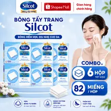 Bông tẩy trang Silcot 82 miếng/hộp - Combo 6 Hộp