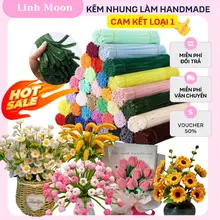 [HÀNG LOẠI 1]100 Sợi Kẽm Nhung Kẽm Lông Làm Hoa Mix Màu Pastel lông dày 7-8mm linh moon