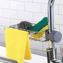 Giá Inox Cài Vòi Rửa Bát Thoát Nước Nhanh - Kệ Để Xà Phòng, Bọt Biển, Dụng Cụ Rửa Chén Tiện Dụng