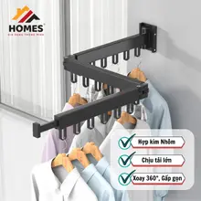Giàn Phơi, Thanh Treo Quần Áo Gấp Gọn Thông Minh, Hợp Kim Nhôm, Tiết Kiệm Diện Tích Cho Nhà Chung Cư