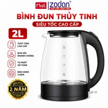 [CÓ VIDEO][THỦY TINH] Ấm đun siêu tốc, Bình đun nước thủy tinh siêu tốc 2.0L - Bảo Hành 1 Năm