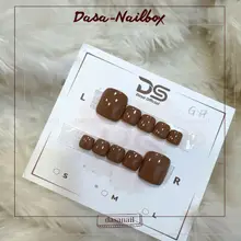 Nailbox cho chân cho tay form vuông ngắn màu nâu cổ điển G87 có tặng keo dán móng nâng tone da
