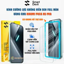 Kính cường lực dùng cho Xiaomi Poco X8 Pro trong suốt full màn hình Smart Devil có khung hỗ trợ dán