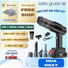 Máy Hút Bụi Cầm Tay Hot 2026, Công suất Lớn, Lực Hút 128.000 Pa, Chân Pin Phổ Thông 4cm Tiện Lợi Và Đa Năng