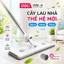 [DEAL MỞ BÁN] Cây Lau Nhà Thông Minh Tự Vắt Deli Vusign  Đầu Xoay 360 Độ Linh Hoạt KÈM BÔNG, Lau Siêu Sạch