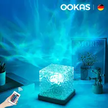 OOKAS Đèn ngủ gợn nước xoay-Đèn Ngủ Để Bàn 3D Hình Ngọn Lửa Decor Phòng Siêu Đẹp-Quà tặng sinh nhật