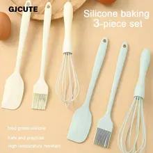 24H SHIP⚡GJCUTE 3 Bộ Nướng Bánh Thực Phẩm Silicon Chịu Nhiệt Kem Cạp Trứng Đánh Mỡ Bàn Chải Nhà Bếp Bánh Nướng Dụng Cụ WTD