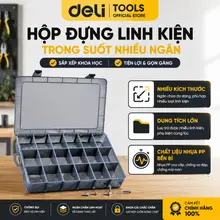 Hộp đựng Dụng cụ, Phụ kiện, Chi tiết nhỏ DELI có Vách Ngăn Tháo Rời chống xước, chống va đập