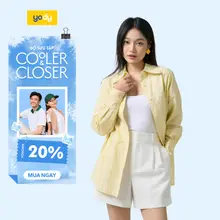 ⚡T5 199K⚡ Áo sơ mi nữ oversized YODY kẻ sọc rộng thoải mái mềm mịn ít nhăn nhàu WCSH25S028