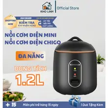 Nồi Cơm Điện Mini Tráng Chống Dính CHIGO, Nấu Hầm Súp Cháo Đa Năng, Dung Tích 1,2L Cho 2 Người