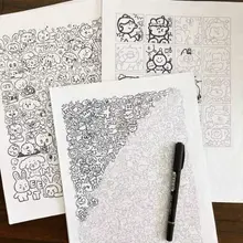 (Có sẵn_Tặng bút) Bộ Tranh Tô Màu Line Art Khổ A5 Cho Bé – Giấy Vẽ Nét Sẵn Sáng Tạo Tặng Kèm Bút