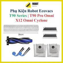 Phụ kiện Ecovacs T90 Series | T90 Pro Omni, X12 Omni Cyclone - Con lăn lau nhà, Chổi chính, Chổi cạnh, Màng lọc HEPA