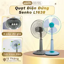Quạt Điện Đứng Senko L1638, công suất 47W, lõi đồng êm ái, quạt điện đứng lỡ 3 mức độ gió tùy chỉnh không gây tiếng ồn
