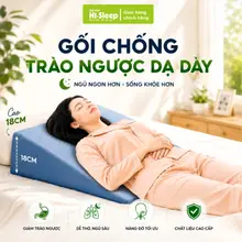 Gối chống trào ngược dạ dày HI-SLEEP cao cấp, gối chống trào ngược người lớn công nghệ Foam than tre