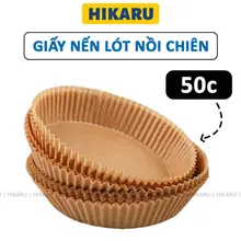 Giấy Nến Cho Nồi Chiên Không Dầu Set 50 Chiếc Chống Thấm Làm Bánh Chiên Rán HIKARU DT240304001