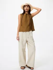 Quần Easy Vải Pha Linen (Nữ)