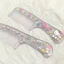🦋glamcharm🦋Dễ Thương Sanrio Hoạt Hình Trong Suốt Lược Dày Răng Lược Di Động Trang Điểm Nổ Lược Sinh Viên Người Bạn Quà Tặng