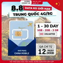 Sim Du Lịch TRUNG QUỐC [1 - 30 Ngày] 4G/ 5G Tốc Độ Cao Và Ổn Định - Tặng Kèm Cây Chọc Sim
