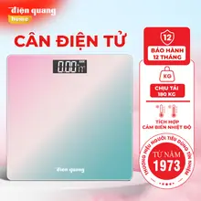 [TẶNG PIN] Cân Điện Tử Sức Khỏe Điện Quang Mặt Kính Cường Lực Chịu tải 180kg - Bảo hành 12 tháng