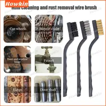 [Sale] 3 Bàn chải làm sạch Dây đồng bằng thép không gỉ Nylon Loại bỏ rỉ sét Dụng cụ làm sạch bàn chải đánh răng dây thép công nghiệp