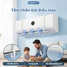 Tấm Chắn Gió Điều Hòa Trong Suốt 3 Quạt Tản Khí Đa Năng, Cản Gió Máy Lạnh Không Khoan Đục Co Giãn 52-86cm