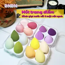 DNDN Set 4 cái mút trang điểm,mút đánh nền,dụng cụ trang điểm nền,thích hợp sử dụng ướt và khô